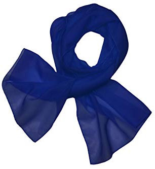 HAT YOU Damen Chiffon Halstuch, Sommertuch, Chiffon Schal, Tuch für Frühling und Sommer, Ganzjährig - Made in Italy, Farbe:Royal