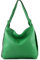 modamoda de T192 Damen Leder Rucksack Schultertasche 2in1 handmade in Italy, Farbe:Blattgrün