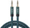 SKW Cavo Aux 3,5mm (audio Hi-Fi), Cavo Audio Jack Maschio a Maschio per stereo domestico, iPhone, iPod, IPad, Echo Dot, Sony ecc. (0.5M,Verde)