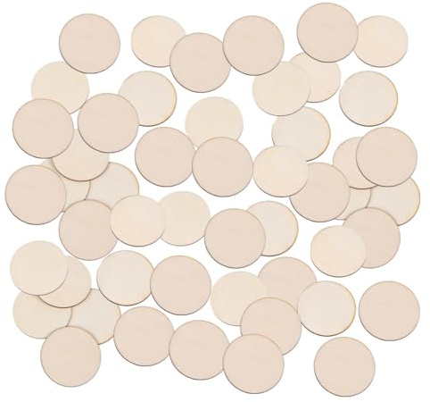 Lot de 50 rondelles rondes en bois pour bricolage et décoration 60 mm