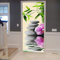 A.Monamour Türtapete Selbstklebend Türfolie Türposter 3D Grüne Bambus Blätter Lila Orchideen Blühen Einen Haufen Spa Stein Vinyl Folie Türdeko Tapete Wandbild Türaufkleber Türtattoo 77 x 200 cm