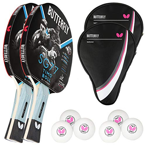 Butterfly® Timo Boll SG77 Tischtennisschläger | Tischtennis Racket Bat Hobby & Training | routinierte & taktisch geübte Spieler | ITTF zertifizierter Pan Asia Belag | konkave Griffform mit smart.Grip