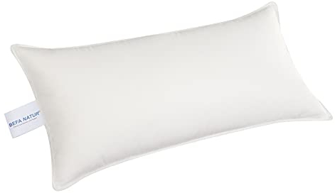 BEFA NATUR Made in Germany 3-Kammer-Kissen 40x80 cm aus 90% Daunen und 10% Federn, Allergiker geeignet (Nomite), Öko-Text 100 Klasse 1 Zertifiziert, EN Standart 12934, Downpass