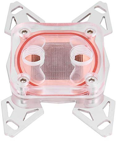 Niiyen CPU-Wasserkühlblock, Computer-CPU-Wasserkühler-Kühlblock Rote Kupferbasis POM-Abdeckung mit Wasserstraße, Spezialisierter Computer-CPU-Wasserkühlblock passend für AMD AM4