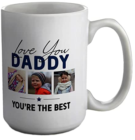 Shopagift Personalised Photo Mug Love You Daddy You're The Best White 15oz Large Cup