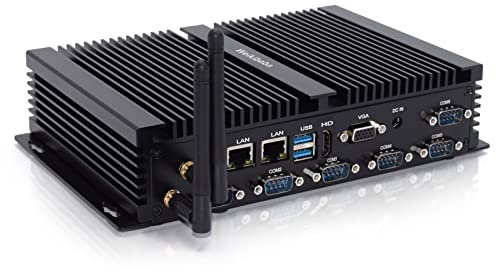 Weikibaba Mini PC Fanless Windows 10 Celeron J4125, Mini Computer 8GB RAM 512GB SSD,Small PC 2 LAN,Wi-Fi BT4.0, HDMI VGA RS232/485 COM