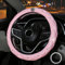 coofig Lenkradbezug Glitzer Universal Lenkradhülle Leder Universal 38cm/15 Inch Strass Lenkrad Bezug Atmungsaktive Steering Wheel Cover Auto Zubehör Innenraum Frauen (Rosa)