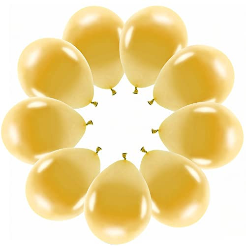 10 Luftballons Metallic Gold Eco Ballons Gold Made in EU Deko Geburtstag Kinder Erwachsene Dekoballon Goldene Hochzeit Feier Hochzeit Jubiläum Party goldene Ballons Helium geeignet