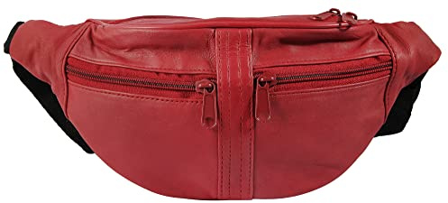 LEONARDO VERRELLI Unisex Hüfttasche Bauchtasche Leder 3900039 (rot)
