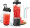 Portable Blender Smoothie Maker for Shakes and Smoothies,Vaeqozva 600ml Personal Blender,270W Mini Blender USB Rechargeable with 6 Blades,Smoothie Blender on the Go Cup for Travel Sports Office,Black