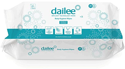 Dailee Toallitas Humedas XL - 576x Toallitas Humedas para la Higiene Limpieza Corporal de Adultos - Adultos, Ancianos, Discapacitados, Enfermos - 576 Toallitas Húmedas, 12 Paquetes