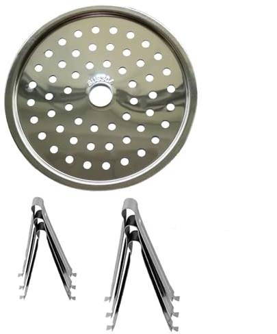 Steam Rack, 1 Pack 6.14 / 15.6cm 304 Stainless Steel Steamer Rack Discs with 1.18 and 1.97 Removable Legs for Pressure Cooker Pot Pans