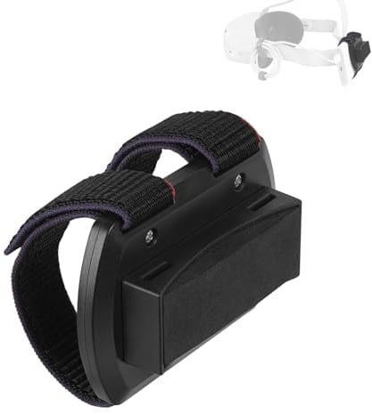 Geekria Battery Strap Compatible with Meta Quest 3, 2, HTC Vive Deluxe, Charging Bank Fixing Holder for VR Headset