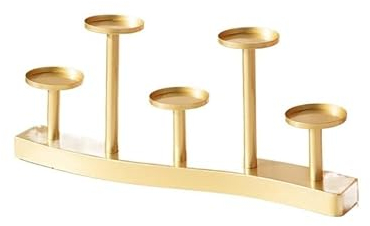 Kerzenhalterhalter PEANDIM 5-Kopf-Kerzenständer, Abnehmbarer, minimalistischer Kerzenhalter, for Zuhause, Romantisches Candlelight-Dinner, Hochzeit, Kerzenständer, Dekoration Kandelaber (Color : Gold