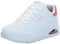 Skechers Damen Stand On Air UNO, Weißer Durabuck Korallenlederbesatz, 35 EU