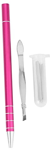 Ciieeo Gravierter Stift aus Edelstahl für Augenbrauenformung Barttrimmen und Tätowiergravur mit 10 Klingen und 1 Pinzette für Friseursalon Zufällige Farbe Zufälliger Stil