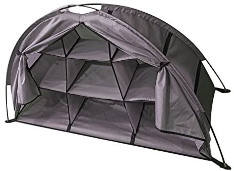 HERCHR Outdoor Camping Lagerschrank Zelt Camping Schuhe Organizer 9 Regal Schuh Organizer Zelt Organizer Für Campingausrüstung(Braun)