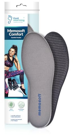 Foot Morning Einlegesohlen für Schuhe | hochwertige, leichte, weiche und anpassbare Einlagen aus Memory-Schaum Memosoft Comfort | 41 EU
