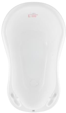 Hylat Baby - Friends Weiß - Babywanne mit Stöpsel - TÜV Rheinland zertifiziert - stabil und bequem, Ideal für Neugeborene und Babys bis zu 12 Monaten - Lite-Kollektion - Praktische, Kinder, Baden