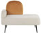 Beliani Chaiselongue Samt weiß/orange linksseitig Metallgestell schwarz modern Arcey