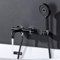 ARCORA Robinet de baignoire avec douchette, thermostat en cuivre, mitigeur M24 à économie d'eau avec tuyau de douche de 150 cm, noir (Il y a une douche, Noir)