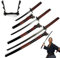 3er Schwert Set mit Ständer - Katana Schwert Echt, Wakizashi, Tanto - Samurai Schwert aus Stahl - Samurai Schwerter als Highlander Deko - Japanisches Sword mit Schwertständer - Ninja Schwert, Drache