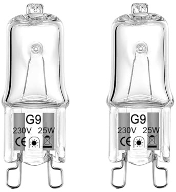ShuoHui Halogen G9 25 W 230 V Oven Lamp for Oven and Microwave Applications 300 °C Heat Resistant Bulbs (5)