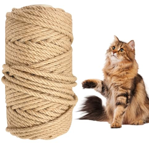 starfa lab Sisal Seil für Katzen, 6mm Naturseil Kratzbaum für Haustiere, Katze Kratzbaum, DIY & Garten, Handwerk, Bündeln und Aufhängen, 50M/164Feet