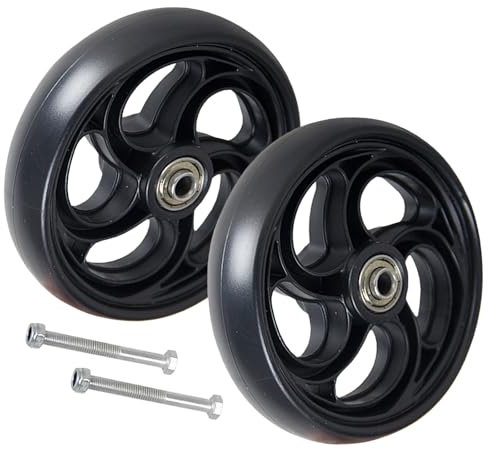 5/6/8 Zoll Rollstuhlrollen Ersatzrollen, Front Caster Rollator Schwarz, 2 Stück Ersatz Lenkrollen Für Rollstuhl Belastung 120kg, Vorderrollenräder Rollator Verschleißfester Vollreifen