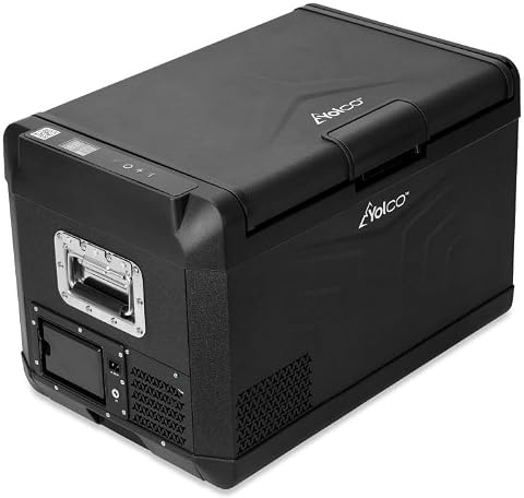 Yolco Kompressor-Kühlbox 37 L, -20 bis +20 °C, App-Steuerung | Auto-Kühlbox 12 V/230 V, Bedienfeld, LED-Licht, wechselbare Öffnungsrichtung, kompatible Yolco-Akkus, Unterspannungsschutz