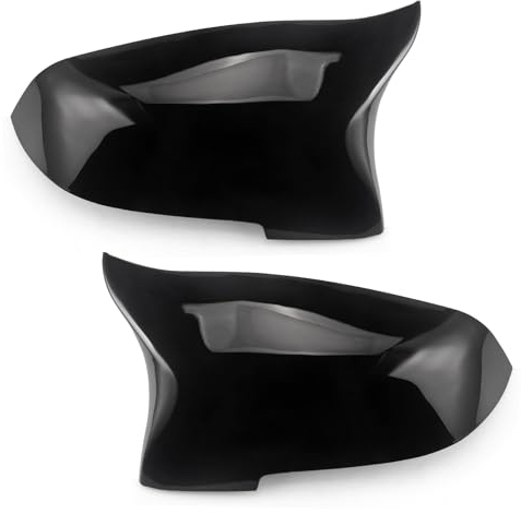 Asasytal Spiegelkappen, Auto Rückspiegel Kappe ABS-Kunststoff Abdeckung Ersatz Kompatibel mit BMW 5/6/7 Series F10 F11 F18 LCI GT 5GT F07 F06 F12 F13 F01 F02, Glänzend Schwarz, 1 Paar