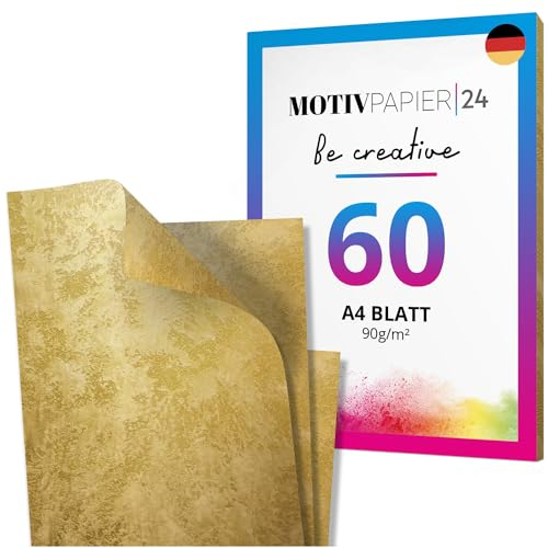 Einladungskarten Manufaktur Hamburg 60 Blatt A4 Briefpapier 90g/m² Schreibpapier Bastelpapier Motivpapier Gold Look