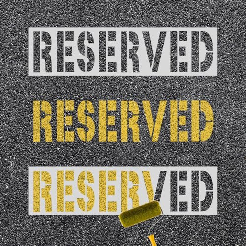 Lot de 2 pochoirs de stationnement réservé de 15,2 cm pour parking, peinture en aérosol, lettres de stationnement, panneaux de stationnement réservés pour parking, bordure en béton, asphalte, espaces