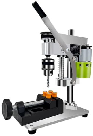 GOUX Mini-Tischbohrmaschine Mikro-Bohrmaschine mit Variabler Geschwindigkeit und Arbeitsleuchte für Holz, Handwerk und Schmuckherstellung (B10 Chuck Standard Version)