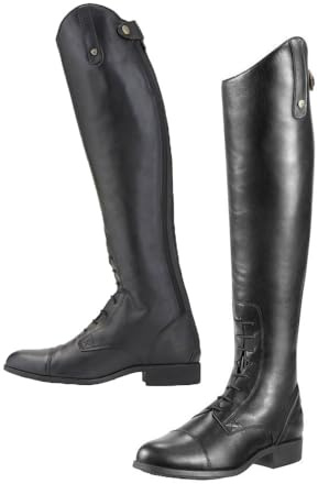 JIAYUTOO Las Mujeres Botas Ecuestres Retro PU Botas De Cuero De Caballero Con Cremallera Trasera Al Aire Libre De Gran Tamaño De Encaje Hasta Las Carreras De Caballos Botas De Montar (Black,38)
