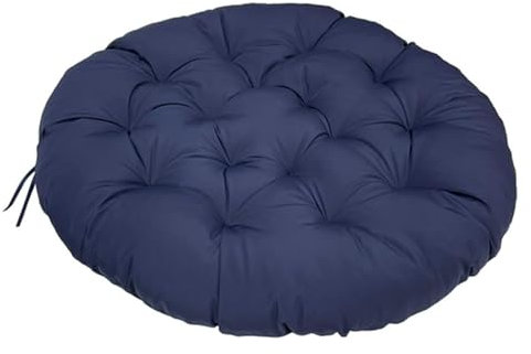 ROUYA Chair Cushion, Wicker Rattan Chair Indoor, 360-Degree Swivel Saucer Chair Fluffy Cushion, Seating Accent Moon Chair, For Living Room,Office,Bedroom(Navy blue,100x100cm)