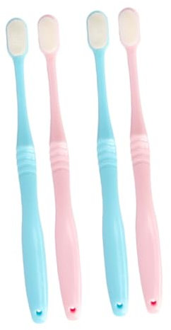 BCOATH 4stücke Weiche Borsten Zahnbürsten Für Erwachsene Japanischer Stil Sanfte Reinigung Umweltfreundlich Leicht Und Kompakt Mit Hygieneschutz Für Unterwegs Und Tägliche Mundpflege