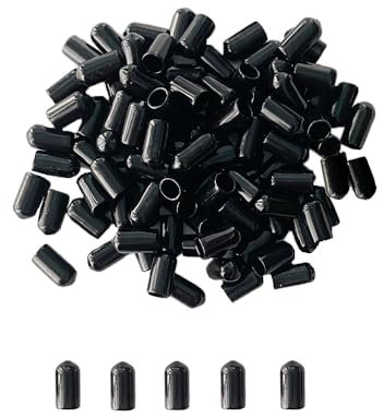 HLIWS 400 Pezzi Tappi Terminali in Gommas, 6mm Rotondi Tappi in Gomma PVC, Copertura per Tappo Versatore in Gomma, Per Viti Tubi Tondi (Nero)