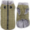 JoyDaog Warmer Fleece-Hundemantel mit strapazierfähigem Geschirr mit D-Ring, wasserdichte Hundejacke für große Hunde, Hundeweste für den kalten Winter, Grün, Größe XXL