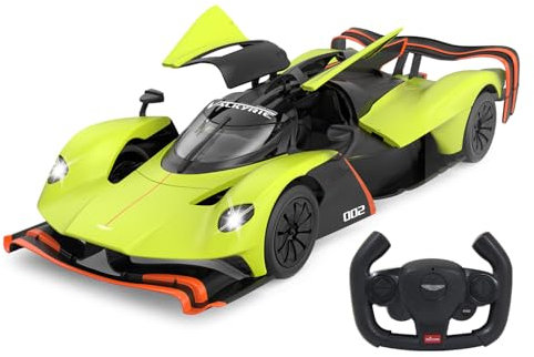 JAMARA Aston Martin Valkyrie AMR Pro 1:14 grün 2,4GHz Tür manuell - Offiziell lizenziert, detailgetreuer Innenraum, originalgetreue Lackierung, transparente Windschutzscheibe, LED Licht, RC-Auto