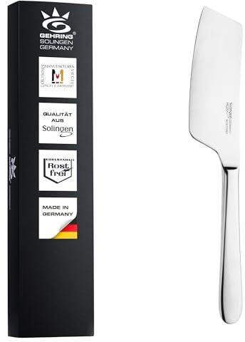 Gehring Solingen Käsebeil Serie Pur I ergonomischer Edelstahlgriff I Käse Messer I rostfreier Edelstahl I Käse Besteck I Kräuter Messer I spülmaschinengeeignet I Made in Germany