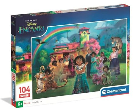Clementoni Puzzle Disney Encanto 104 Stücke für Kindern 6-8 Jahre, Cartoon, Geschenk für Kinder, Puzzle für Kinder, Made in Italy, 25049