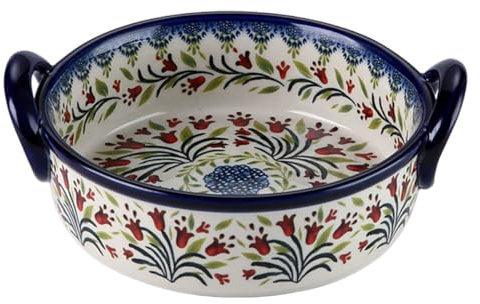 GRIRIW Dekorative Salatschüssel Mit Doppelgriffen Keramik Backform Für Ofen Und Mikrowelle Für Salate Suppen Und Gebäck Für Familienfeiern Und Partys