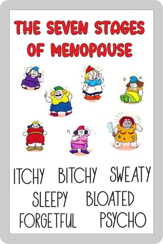 Menopause Fridge Magnet Gift - Seven Stages - Amusing Cheeky Rude Cute Novelty Menopausal Quote Present