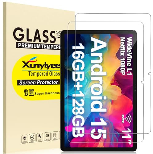 XunyLyee Screen Protector for DOOGEE U11/ U11 Pro/DOOGEE Tab A9 Pro+/ Tab A9+, 11 Inch Android 16 15 Tablet Tempered Glass Film, 2 Pack, [9.92'' x 6.41'', 252mm x 163mm]