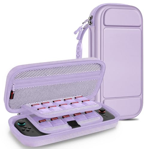 FINTIE Carrying Case for Nintendo Switch 2 (2025) - [Shockproof] Hard Shell Protective Cover Portable Travel Bag with Game Card Slots & Inner Pocket for Accessories, Lilac Purple