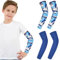 LUYANFX Manicotti Pallavolo Bambina pallavolo Manicotti Braccia Estivi per Bambini Manicotto Braccio Ragazza 2 Paia Raffreddamento Sport, Taglia L, Protezione Solare per Corsa (Blu + Mimetico)