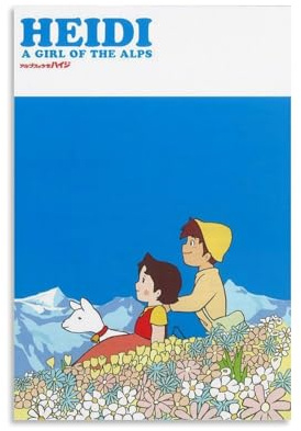 URAUIH Heidi, Mädchen der Alpen Poster, Schlafzimmer, Wohnzimmer, Wandkunst-Deco-Poster, 30 x 45 cm, ungerahmter Stil