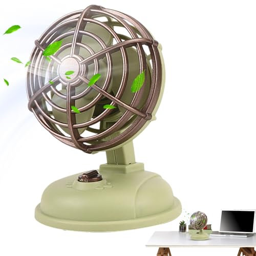 Fan Desktop Retrò - Vintage Mini Fan, Silenzioso Ventilatore Decorativo | Circulatore Del Compatto, Macchina A Flusso D'aria A Basso Rumore Con Design Nostalgico, Forte Brezza Di Raffreddamento