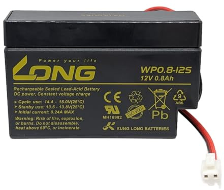 FG20086 kompatibler 12V 0,8Ah Akku JST-Anschluss AGM Batterie wartungsfrei